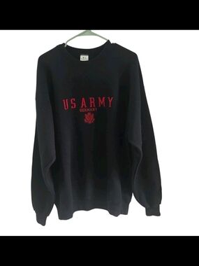 MJ Soffe Navy Black US Army Germany Sweatshirt Cotton Polyester Mens Size XL